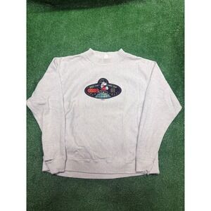 Vintage 90s Mickey Mouse Embrofiered Distressed gray sweatshirt USA size XL
